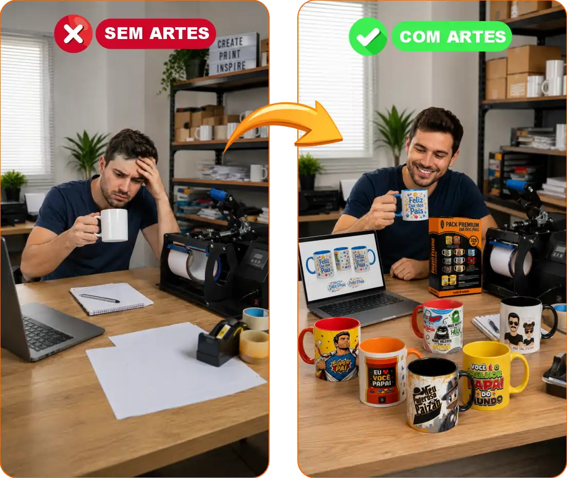 sem artes :( - com artes :D
